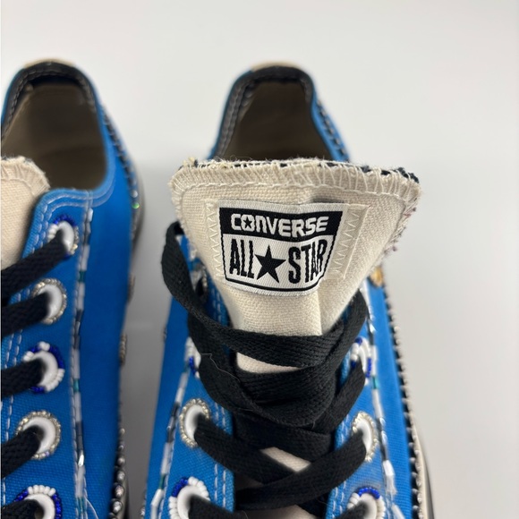 Converse All Star Low Top Bedazzled Skate Shoes Men’s Size 8 135529C Blue Black - Picture 3 of 11